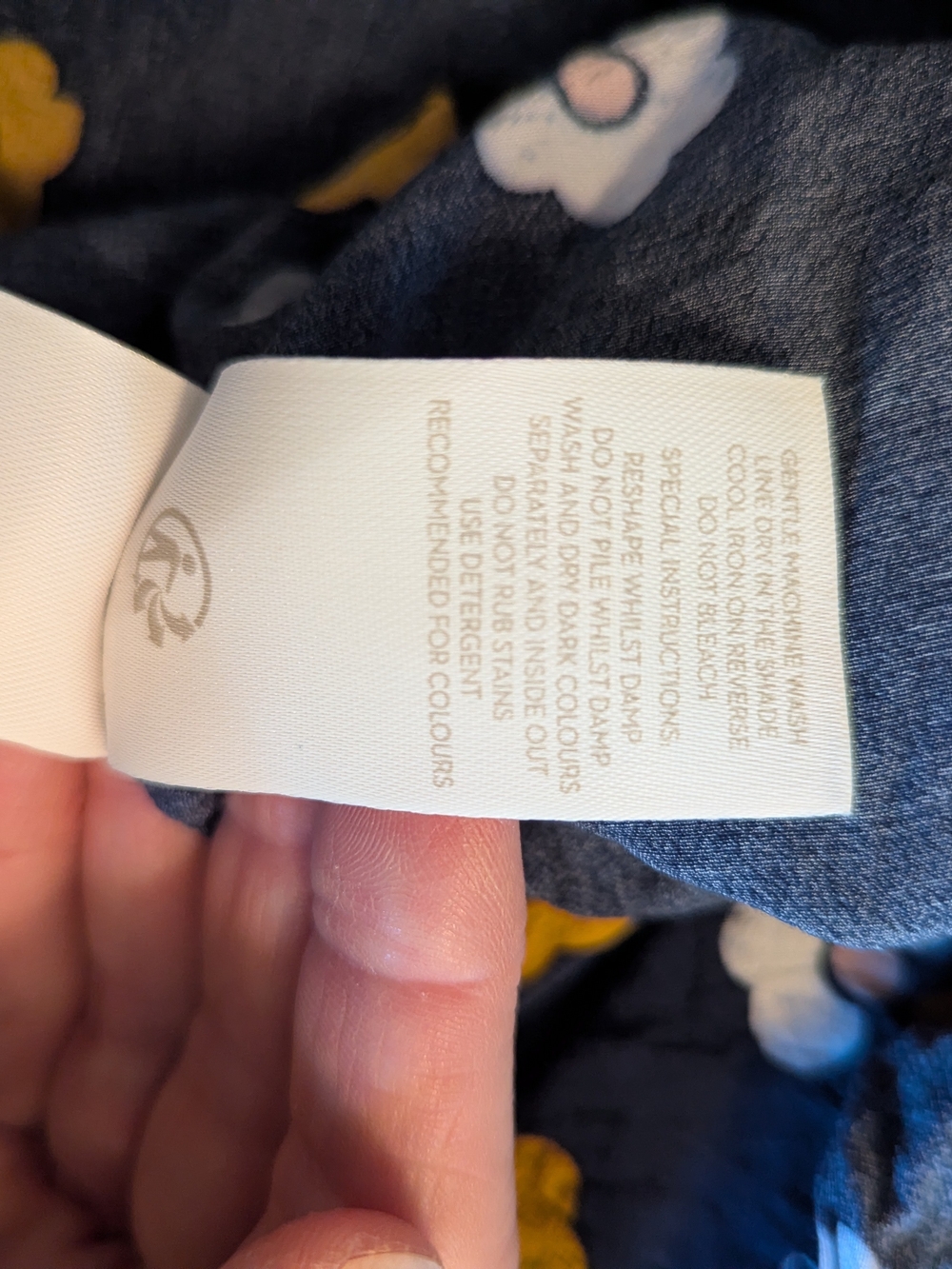 Boden Navy Floral Wrap Dress with Yellow and White Flowers - Picture 4 of 4